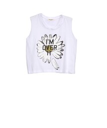 gracegift | 韓國清爽雛菊印花無袖短版背心(トップス)