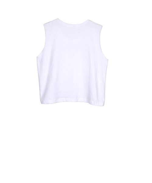 gracegift（グレースギフト）の「韓國清爽雛菊印花無袖短版背心（トップス・レディース・白/粉・F）」の2枚目の写真