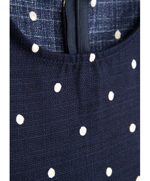 gracegift（グレースギフト）の「韓國俏甜水玉點點棉麻無袖背心（トップス・レディース・深藍/白・F）」の8枚目の写真