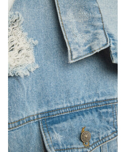 gracegift(グレースギフト)の「韓國街頭刷破抓鬚無袖牛仔背心(その他・レディース・藍・F)」の4枚目の写真