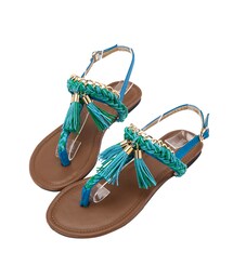 gracegift | 韓國編繩T字流蘇涼鞋(シューズ)