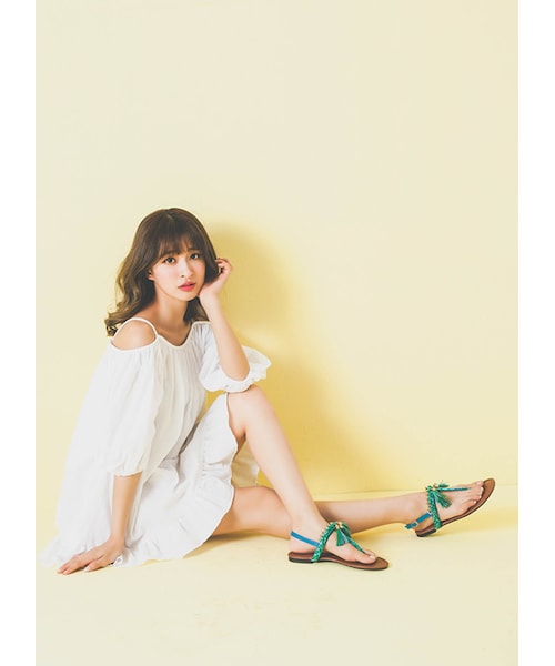 gracegift（グレースギフト）の「韓國編繩T字流蘇涼鞋（シューズ・レディース・藍綠/灰褐・36/37/38/39/40）」の9枚目の写真