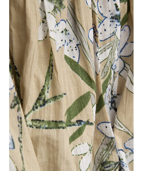 gracegift(グレースギフト)の「韓國春綻花蕾收腰綁結肩帶上衣(トップス・レディース・杏・F)」の3枚目の写真