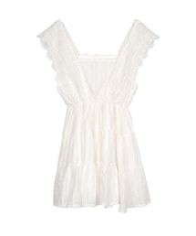 gracegift | 韓國荷葉滾邊蕾絲無袖娃娃洋裝(その他)