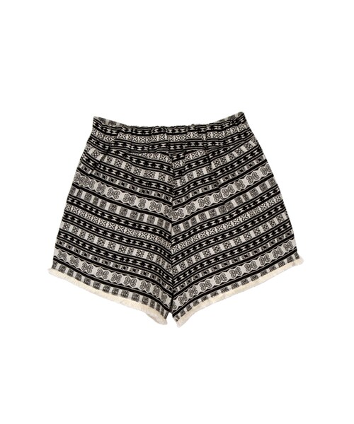 gracegift（グレースギフト）の「韓國熱情仲夏民族風印花鬚邊短褲（パンツ・レディース・藍/黑・F）」の5枚目の写真