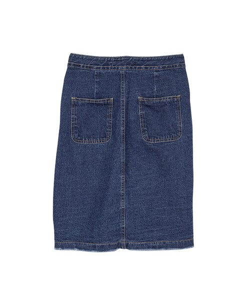 gracegift（グレースギフト）の「韓國甜美高腰排釦雙口袋牛仔裙（スカート・レディース・深藍・S/M）」の2枚目の写真