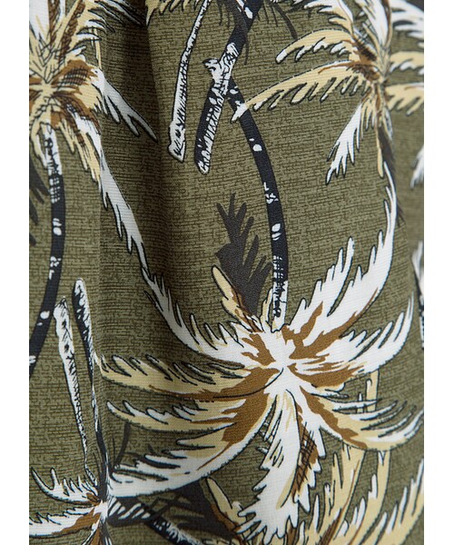 gracegift（グレースギフト）の「韓國熱帶椰樹印花雪紡短褲（パンツ・レディース・深藍/綠・F）」の6枚目の写真