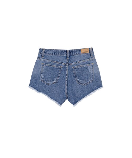 gracegift（グレースギフト）の「韓國灑脫性格下擺鬚邊牛仔短褲（パンツ・レディース・藍・S/M）」の2枚目の写真