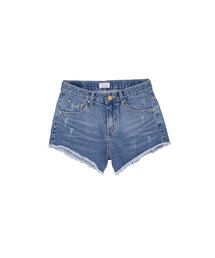 gracegift | 韓國灑脫性格下擺鬚邊牛仔短褲(パンツ)