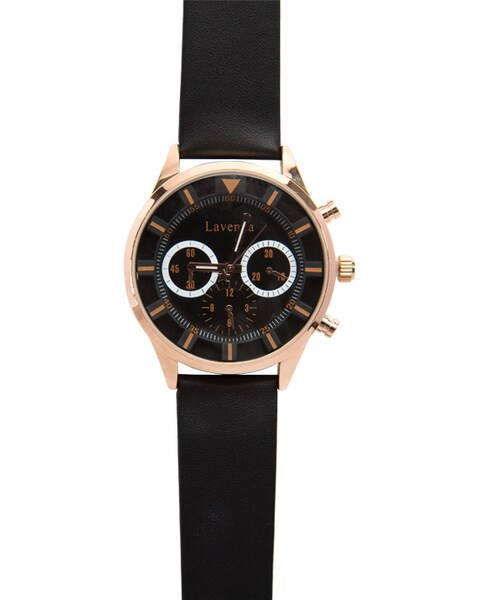 gracegift(グレースギフト)の「韓國復古簡約中性感大金框手錶(腕時計・レディース・黑・F)」の2枚目の写真