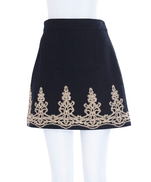 EVRIS（エヴリス）の「エンブロイダリー台形スカート（スカート・レディース・ブラック/カーキ・S/M）」の6枚目の写真