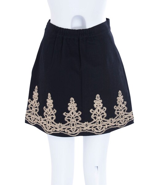 EVRIS（エヴリス）の「エンブロイダリー台形スカート（スカート・レディース・ブラック/カーキ・S/M）」の8枚目の写真