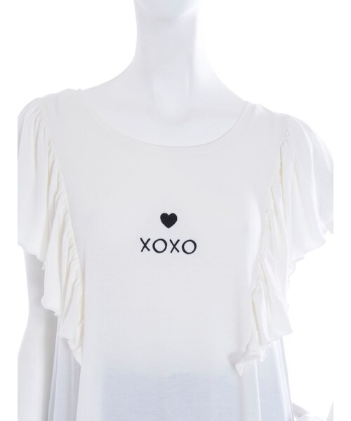 merry jenny(メリージェニー)の「XOXOハートフリルワンピース(ワンピース/ドレス・レディース・オフホワイト/ブラック/アイスブルー・F)」の9枚目の写真