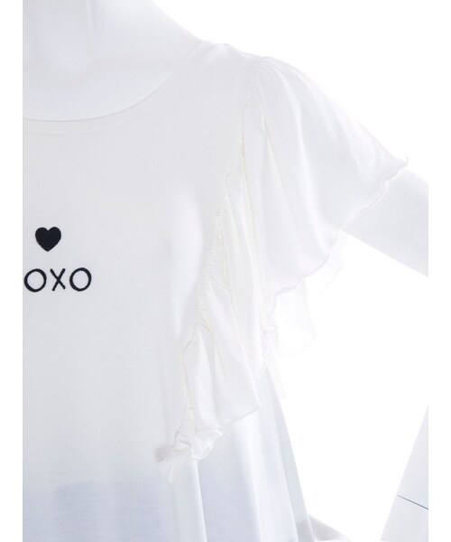 merry jenny(メリージェニー)の「XOXOハートフリルワンピース(ワンピース/ドレス・レディース・オフホワイト/ブラック/アイスブルー・F)」の10枚目の写真