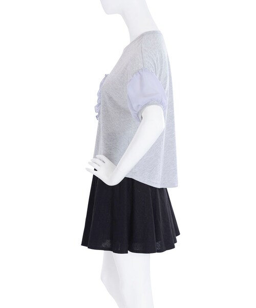 merry jenny(メリージェニー)の「フリルハートTシャツ(トップス・レディース・ライトグレー/ブラック/ネイビー・F)」の7枚目の写真