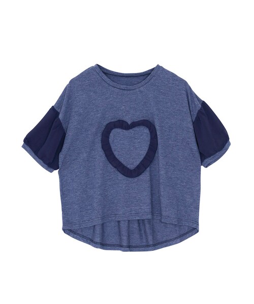 merry jenny(メリージェニー)の「フリルハートTシャツ(トップス・レディース・ライトグレー/ブラック/ネイビー・F)」の3枚目の写真