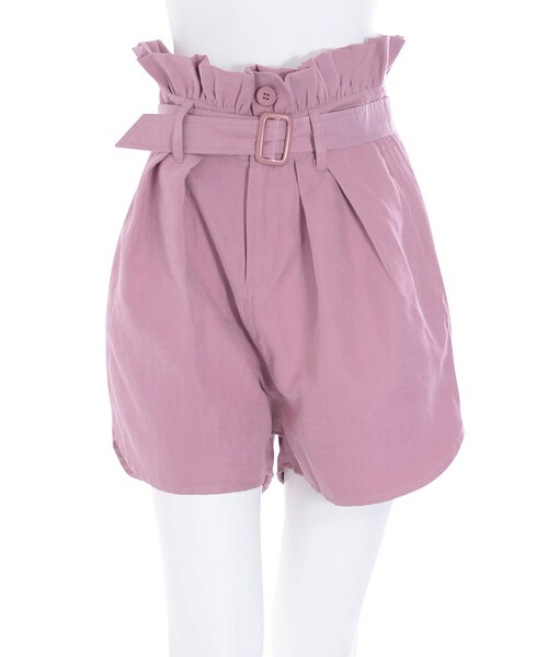 merry jenny（メリージェニー）の「ベルトフリルショートパンツ（パンツ・レディース・ブラック/ピンク/ベージュ・F）」の6枚目の写真