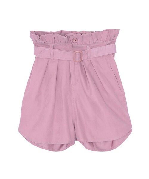 merry jenny（メリージェニー）の「ベルトフリルショートパンツ（パンツ・レディース・ブラック/ピンク/ベージュ・F）」の3枚目の写真