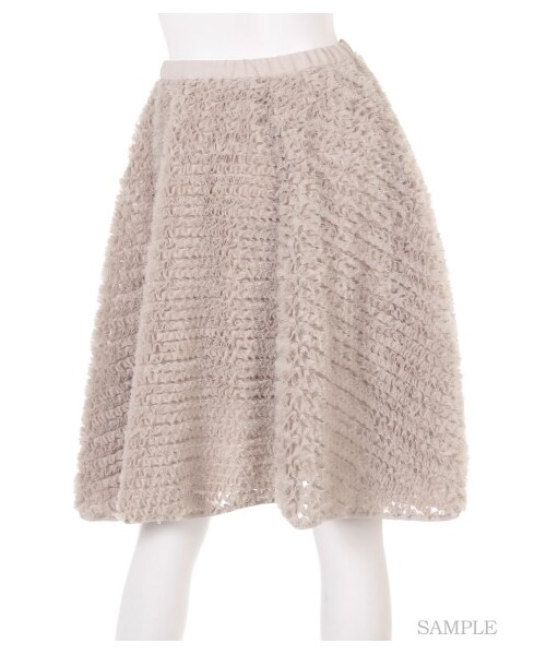 LILY BROWN（リリーブラウン）の「シフォンフリルスカート（膝丈スカート・レディース・OWHT/GRY/NVY・F）」の5枚目の写真