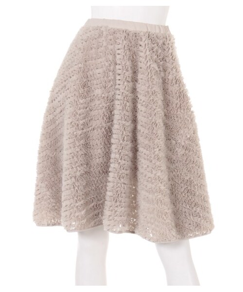 LILY BROWN（リリーブラウン）の「シフォンフリルスカート（膝丈スカート・レディース・OWHT/GRY/NVY・F）」の2枚目の写真