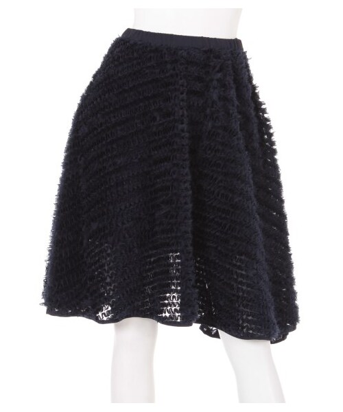 LILY BROWN（リリーブラウン）の「シフォンフリルスカート（膝丈スカート・レディース・OWHT/GRY/NVY・F）」の3枚目の写真