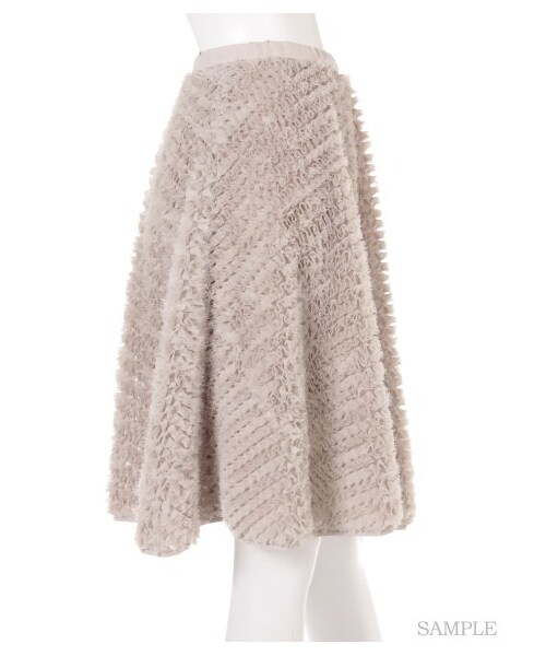 LILY BROWN（リリーブラウン）の「シフォンフリルスカート（膝丈スカート・レディース・OWHT/GRY/NVY・F）」の6枚目の写真