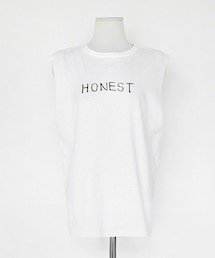 DHOLIC | HONESTロゴスリーブレス(Tシャツ/カットソー)