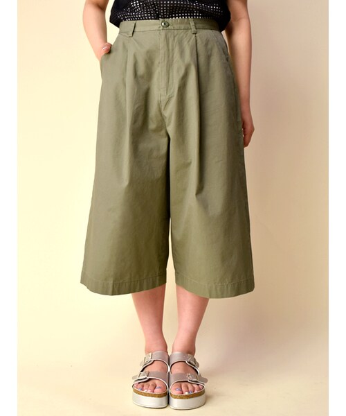 w closet（ダブルクローゼット）の「ツイルガウチョパンツ（パンツ・レディース・ベージュ/カーキ/ネイビー/レッド・FREE）」の5枚目の写真