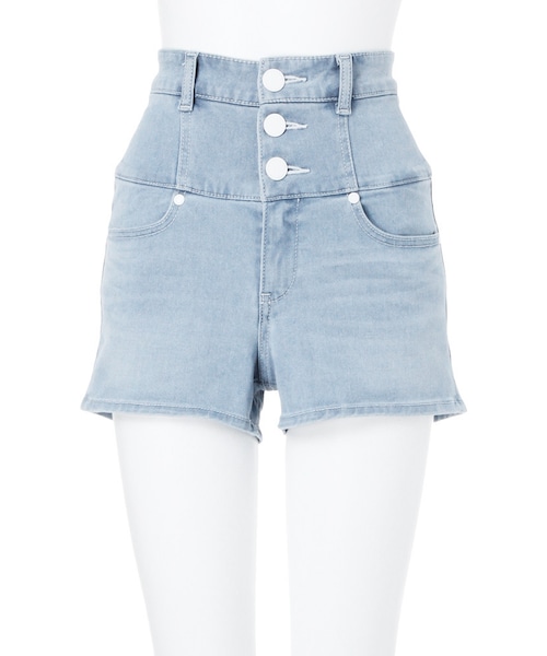 EMODA（エモダ）の「3釦ハイウエストショートパンツ（パンツ・レディース・ホワイト/ブラック/アイスブルー・XS/S/M）」の5枚目の写真