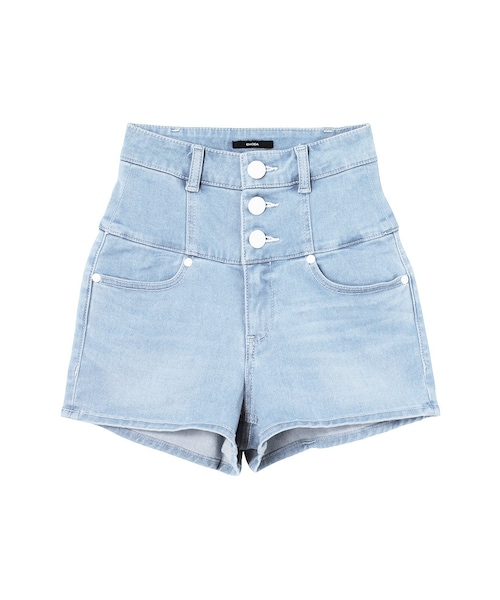 EMODA（エモダ）の「3釦ハイウエストショートパンツ（パンツ・レディース・ホワイト/ブラック/アイスブルー・XS/S/M）」の3枚目の写真