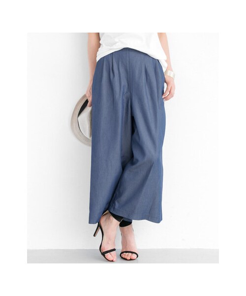 URBAN RESEARCH Sonny Label（アーバンリサーチサニーレーベル）の「テンセル混デニムガウチョパンツ（パンツ・レディース・濃ブルー/ブルー・FREE）」の3枚目の写真