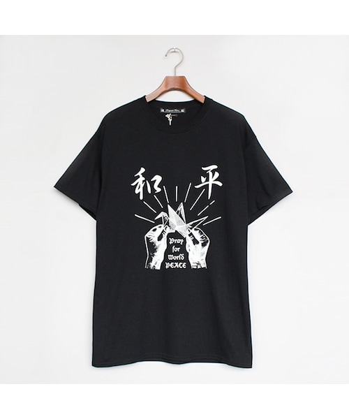 SASQUATCHfabrix.（サスクワァッチファブリックス）の「Pray For World Peace TEE（トップス・White/Black・S/L）」の2枚目の写真