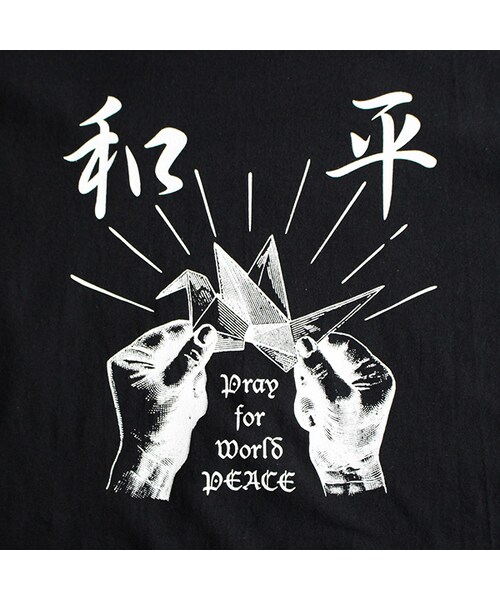 SASQUATCHfabrix.（サスクワァッチファブリックス）の「Pray For World Peace TEE（トップス・White/Black・S/L）」の4枚目の写真