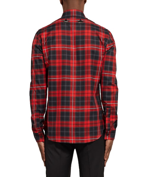 GIVENCHY（ジバンシイ）の「Givenchy Slim-Fit Appliquéd Checked Cotton-Twill Shirt（シャツ/ブラウス・メンズ・Red・EU 38 (UK/US 15)/EU 39 (UK/US 15.5)/EU 43 (UK/US 17)）」の6枚目の写真