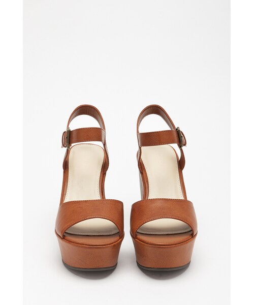 FOREVER 21（フォーエバー トゥエンティーワン）の「FOREVER 21 Classic Faux Leather Wedges（サンダル・レディース・Black/Red・5.5/6/6.5/7/7.5/8/8.5/9/10）」の6枚目の写真