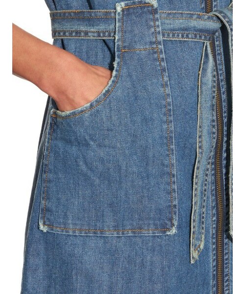 Sea ワンピース 10％off】シアーストライプボウタイワンピース(セージ) - seventen