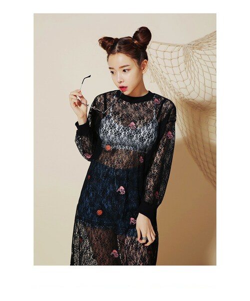 STYLENANDA（スタイルナンダ）の「タコ＆バスケ刺繍総レース