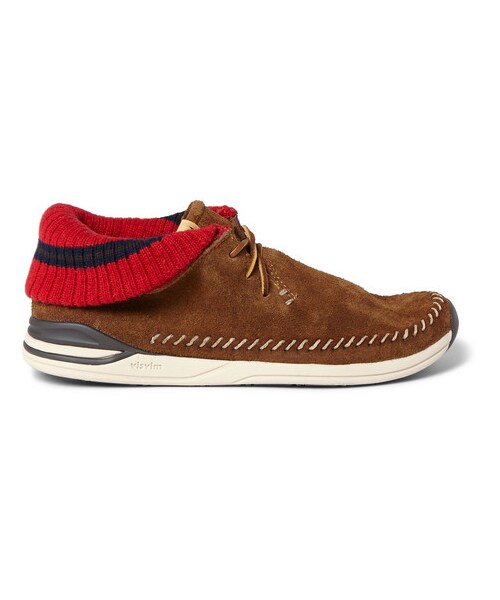 VISVIM（ビズビム）の「Malisset-Folk Suede and Knitted Sneakers（シューズ・メンズ・Brown・US 8 (EU 7)/US 8.5 (EU 7.5)/US 9 (EU 8)/US 9.5 (EU 8.5)/US 10 (EU 9)/US 10.5 (EU 9.5)/US 11 (EU 10)/US 12 (EU 11)）」の3枚目の写真