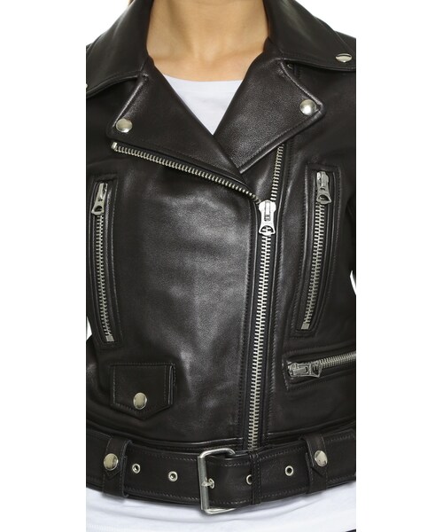 Acne Studios（アクネストゥディオズ）の「Acne Studios Mock Leather Moto Jacket（ライダースジャケット・レディース・Black・34/36/38/40）」の4枚目の写真