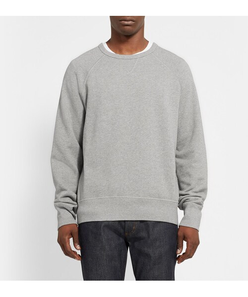 Acne Studios(アクネストゥディオズ)の「Acne Studios College Loopback Cotton-Jersey Sweatshirt(スウェット・メンズ・Gray・XS/S/M/L/XL)」の2枚目の写真