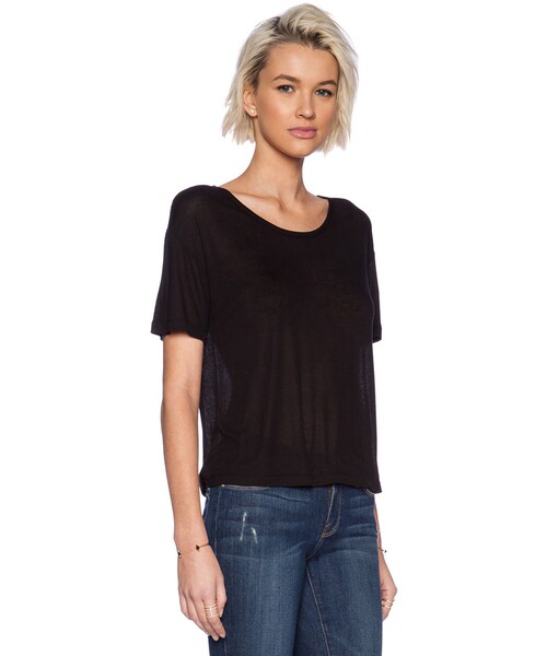 alexanderwang（アレキサンダーワン）の「T by Alexander Wang Soft Melange Rib Oversize Tee（Tシャツ/カットソー・レディース・Black・XS/S/M/L）」の3枚目の写真