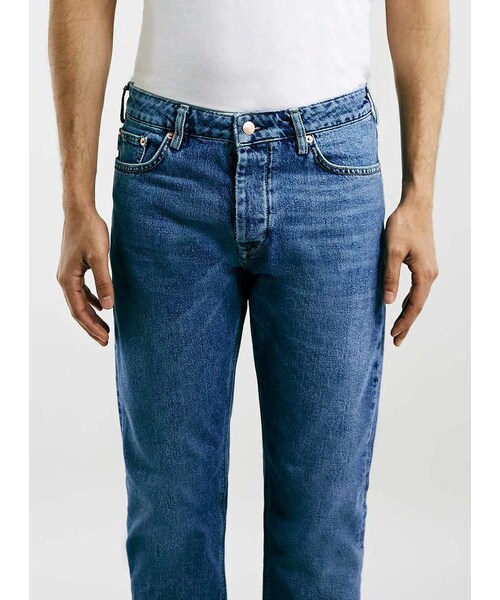 TOPMAN(トップマン)の「Ltd Blue Broken Twill Slim Tapered Jeans(デニムパンツ・メンズ・Blue・28S/30S/32S/28R/30R/32R/34R/30L/32L)」の2枚目の写真