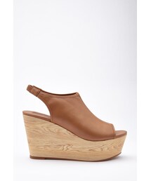 FOREVER 21 | FOREVER 21 Faux Leather Slingback Wedges(サンダル)