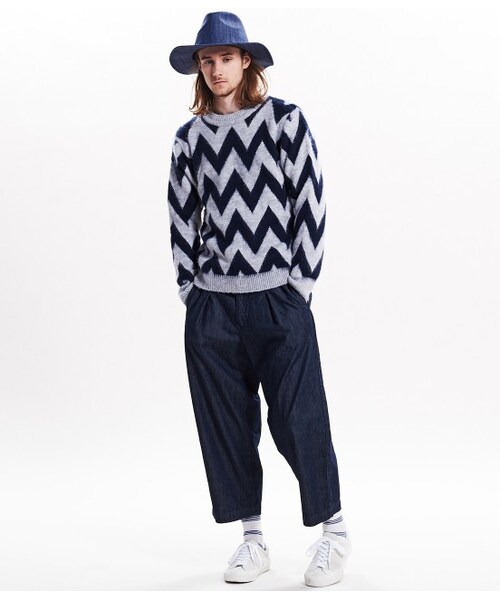 JUNRED（ジュンレッド）の「デニムガウチョパンツ（パンツ・メンズ・ネイビー/ブルー・0/1/2）」の10枚目の写真