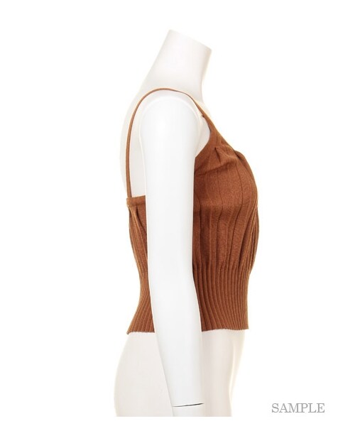 LILY BROWN（リリーブラウン）の「プリーツトップス（タンクトップ・レディース・PNK/BRW/NVY・F）」の6枚目の写真