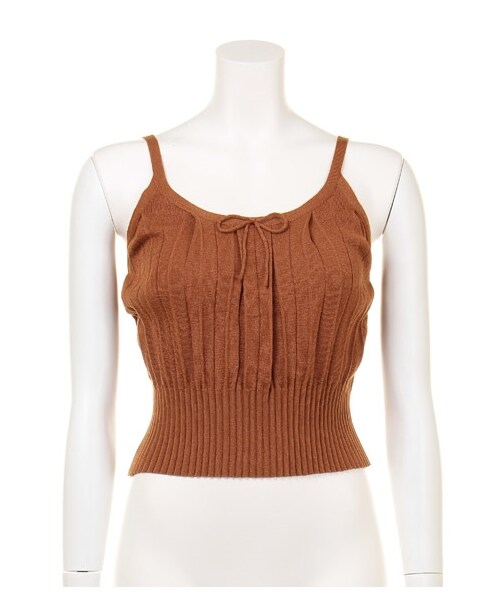 LILY BROWN（リリーブラウン）の「プリーツトップス（タンクトップ・レディース・PNK/BRW/NVY・F）」の2枚目の写真