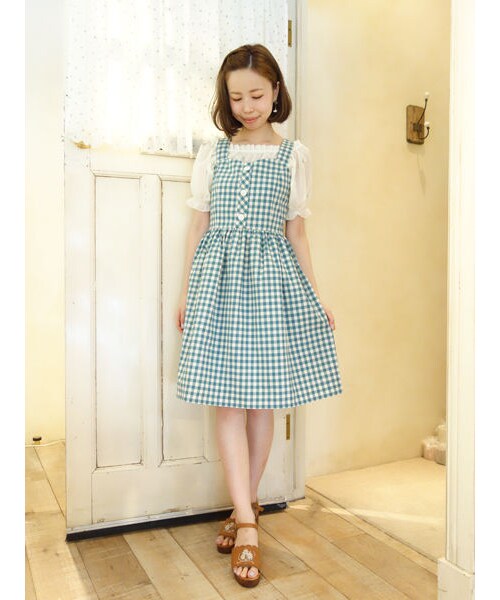 F i.n.t（フィント）の「マーガレット釦ギンガムチェックキャミワンピース/F i.n.t（ワンピース・レディース・その他）」の4枚目の写真
