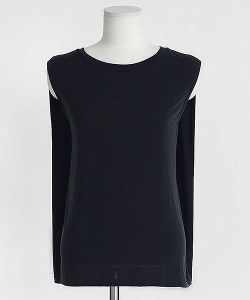 DHOLIC（ディーホリック）の「ユニークノースリーブTシャツ（Tシャツ/カットソー・レディース・アイボリー/カーキ/ブルーグレー・FREE）」の3枚目の写真