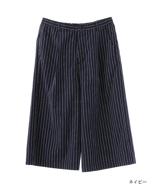 w closet（ダブルクローゼット）の「ストライプガウチョパンツ（パンツ・レディース・オフホワイト/ネイビー・FREE）」の2枚目の写真