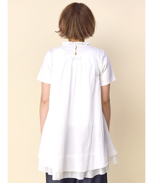 美品✨ ロージーモンスター ダブルスカラップドッキングチュニック付き 白 ロージーモンスター【ダブルスカラップドッキングチュニック